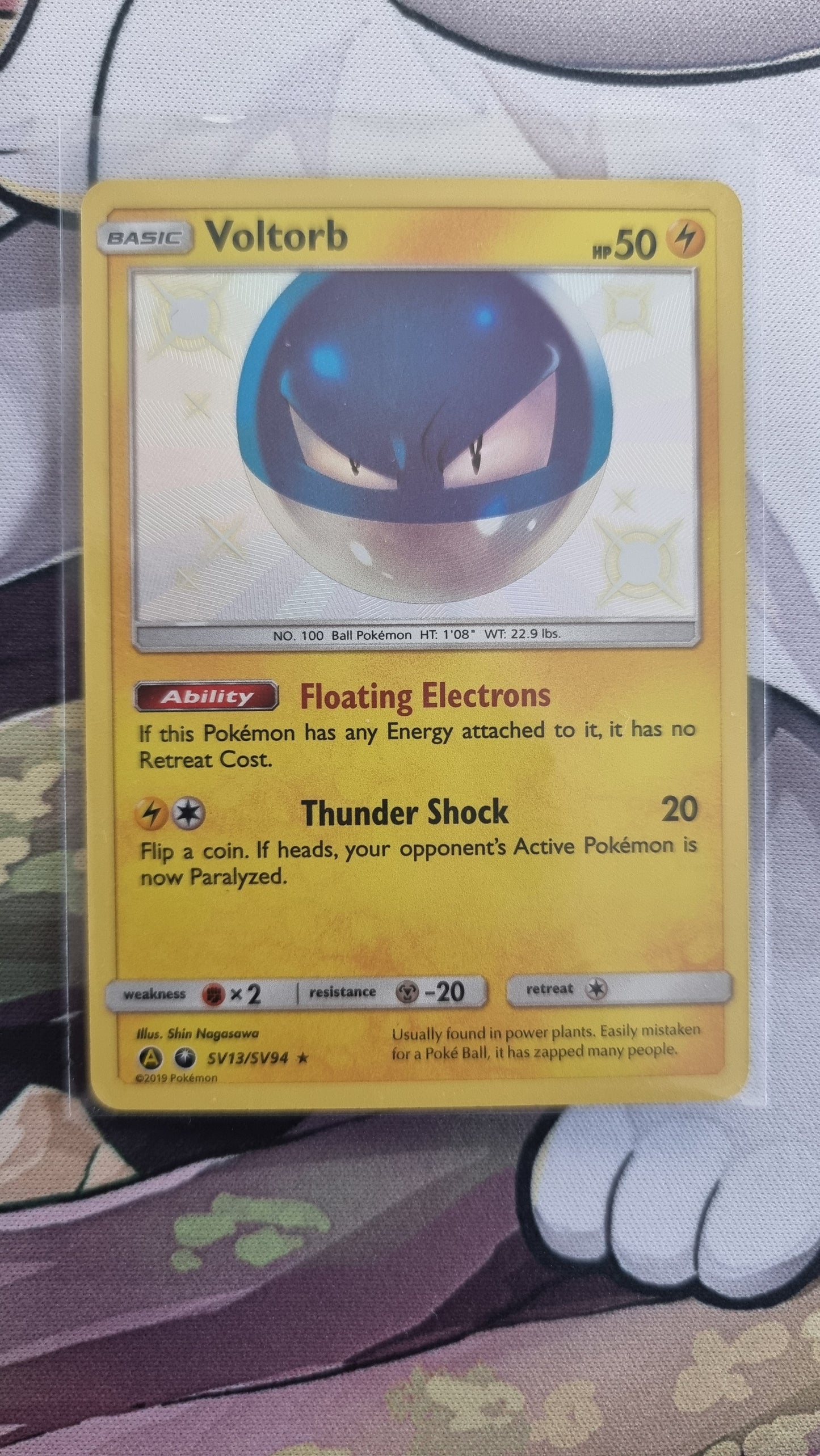 Pokemon Voltorb SV13/SV94 Shiny Holo Rare Hidden Fates - English single