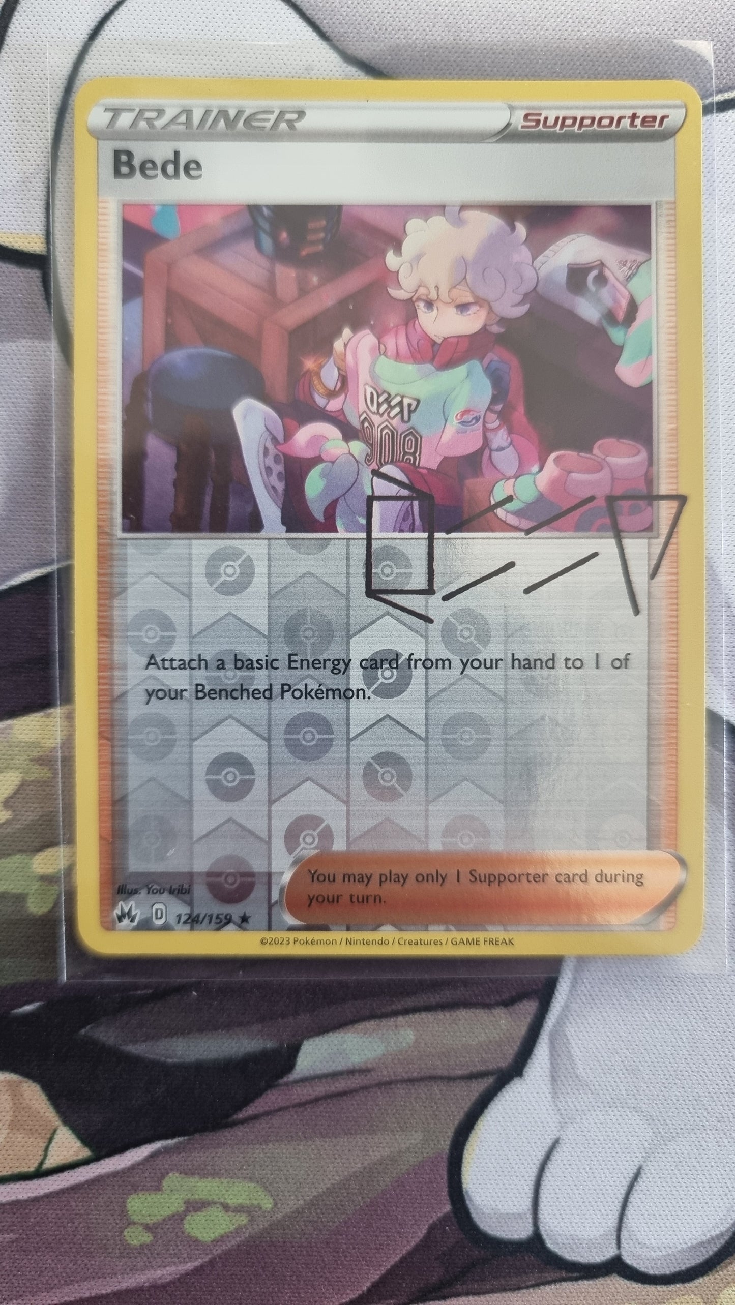 Pokemon Crown Zenith Reverse Holo Bede 124/159 - English single