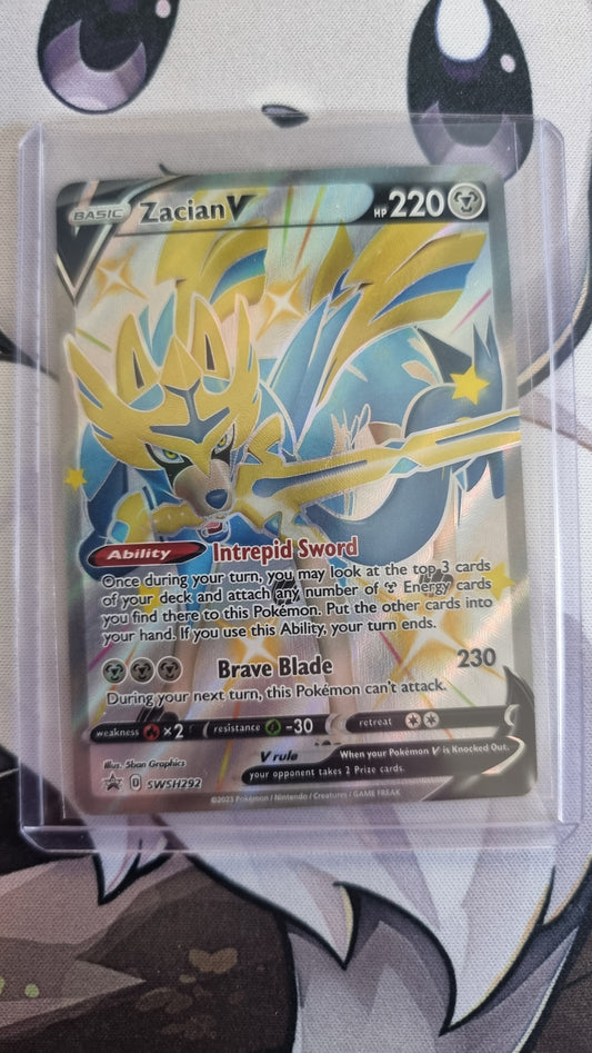 Pokémon Crown Zenith Shiny Zacian V SWSH292 Full Art Promo - English single