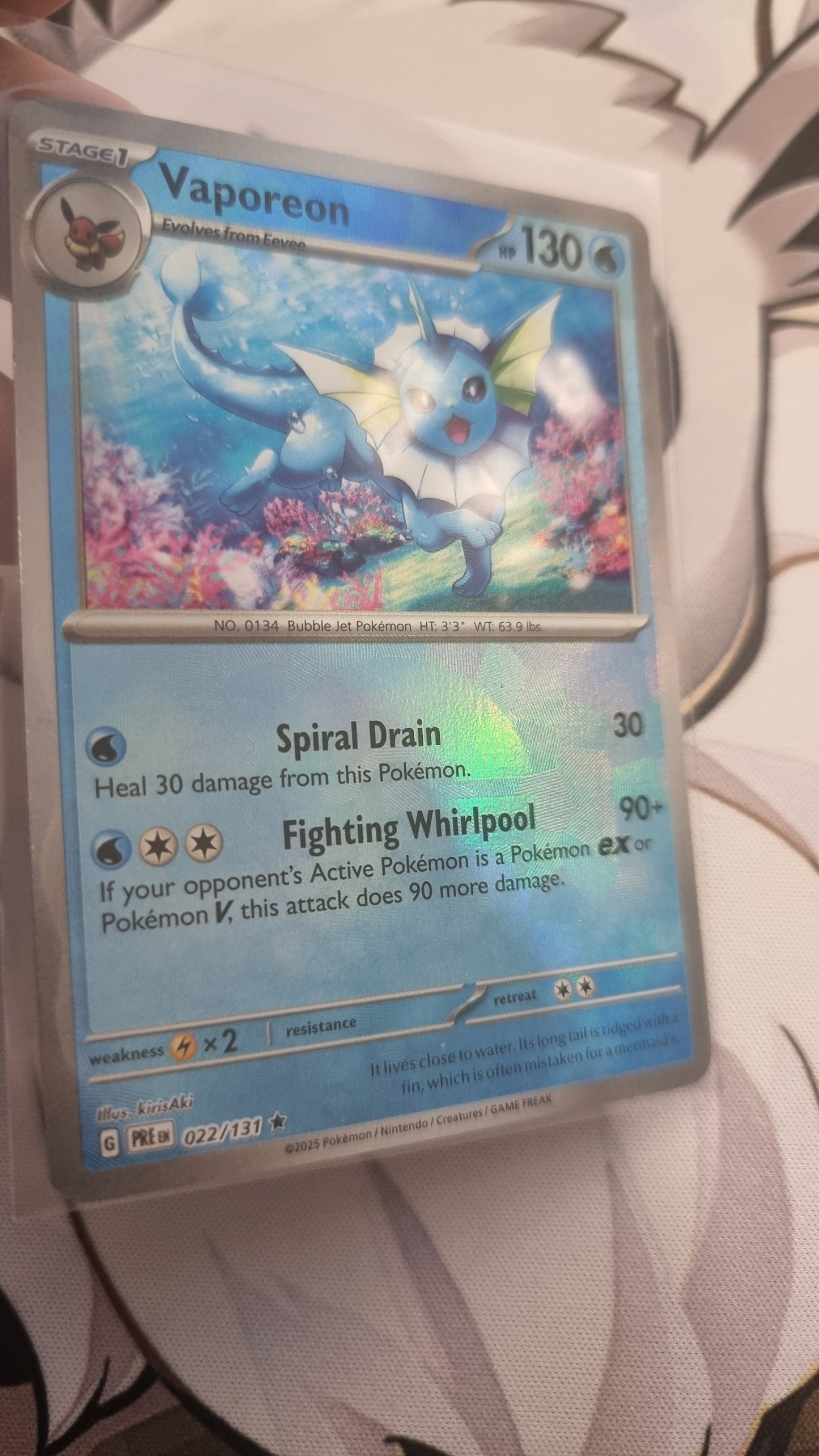 Vaporeon 022/131 Prismatic Evolution Pokeball Reverse Holo - English single