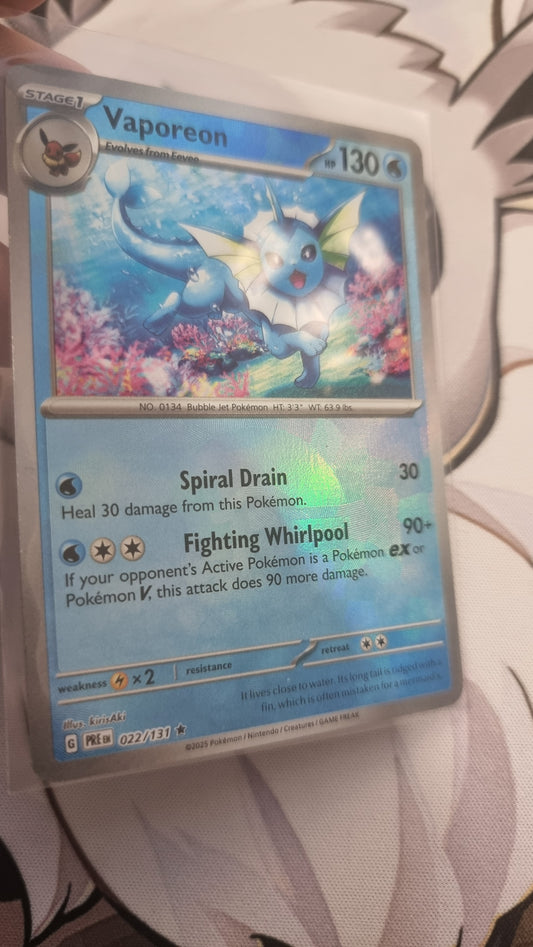 Vaporeon 022/131 Prismatic Evolution Pokeball Reverse Holo - English single